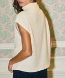 Mock neck ribbed top