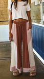 Rib textured rose pants