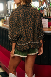 Leopard print ruffle shirt