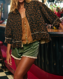 Leopard print ruffle shirt