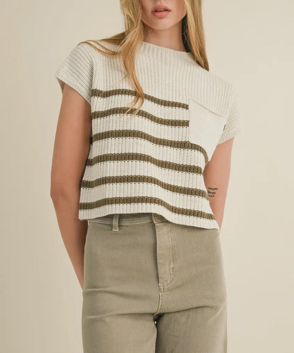 Half mock neck knit top