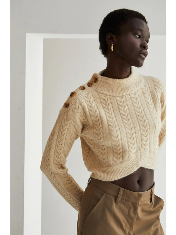 Olivia Mock Neck Crop Sweater