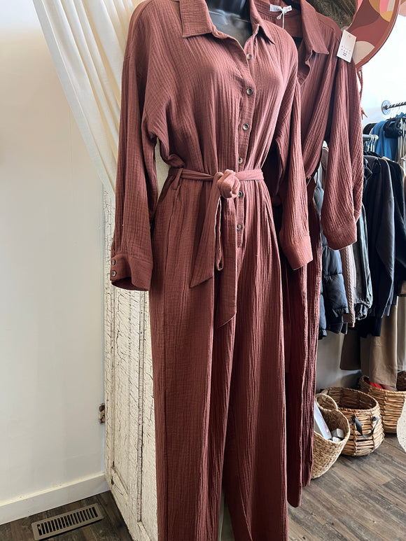 Brown Longsleeve Jumpsuit