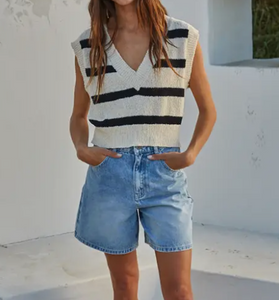Knit Sweater V Neck Vest Top